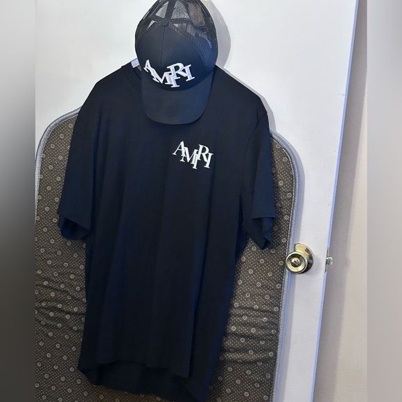 Amiri hat and t shirt worn once size medium t shirt. Will sell separately also